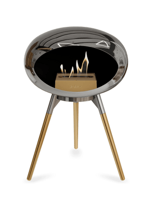 Le Feu - Dome Chromed Silver Ground Wood Low - Fireplace - Grand Alfresco