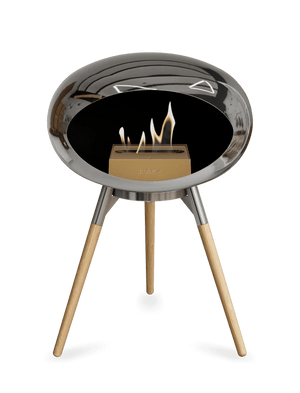 Le Feu - Dome Chromed Silver Ground Wood Low - Fireplace - Grand Alfresco