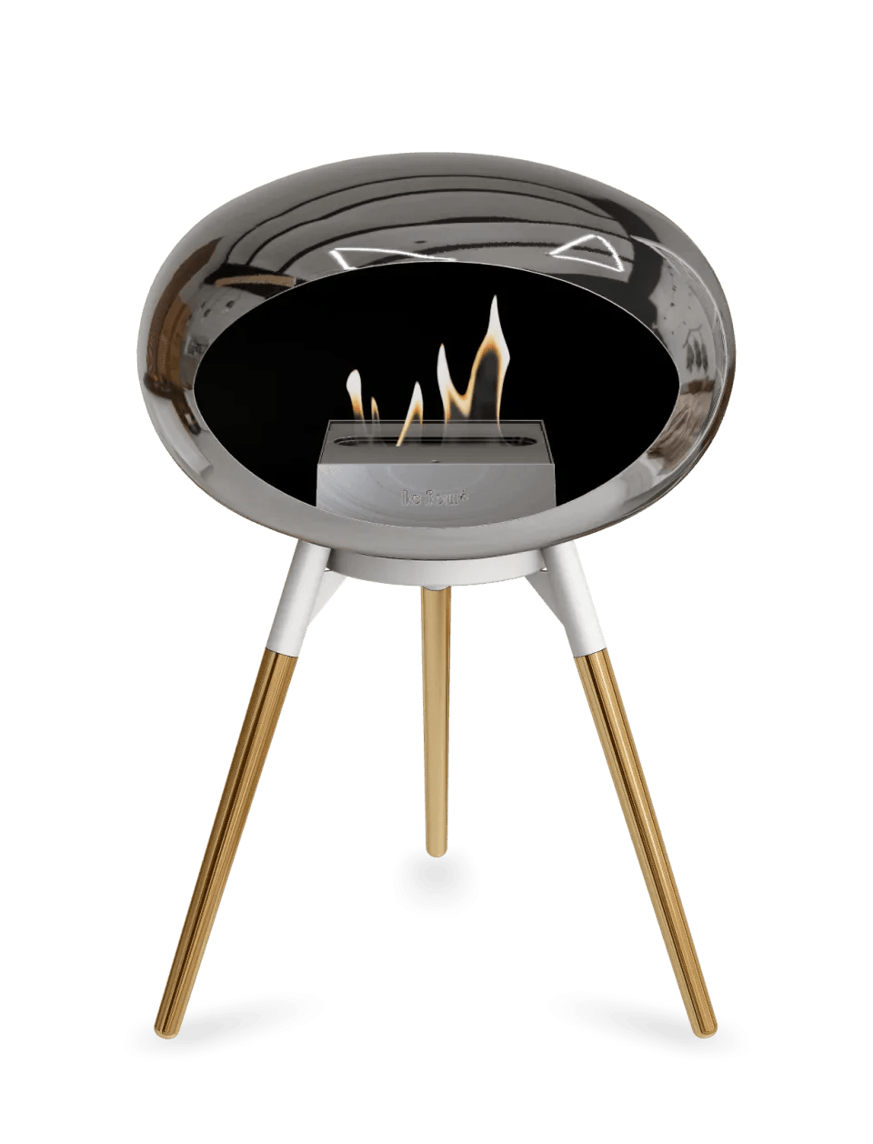 Le Feu - Dome Chromed Silver Ground Wood Low - Fireplace - Grand Alfresco