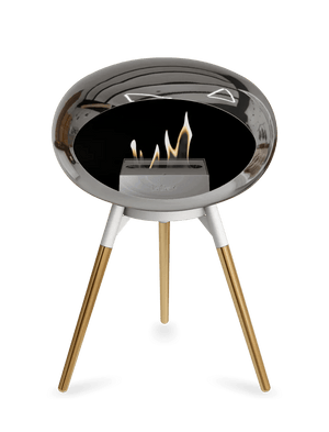 Le Feu - Dome Chromed Silver Ground Wood Low - Fireplace - Grand Alfresco