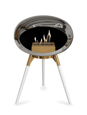 Le Feu - Dome Chromed Silver Ground Wood Low - Fireplace - Grand Alfresco