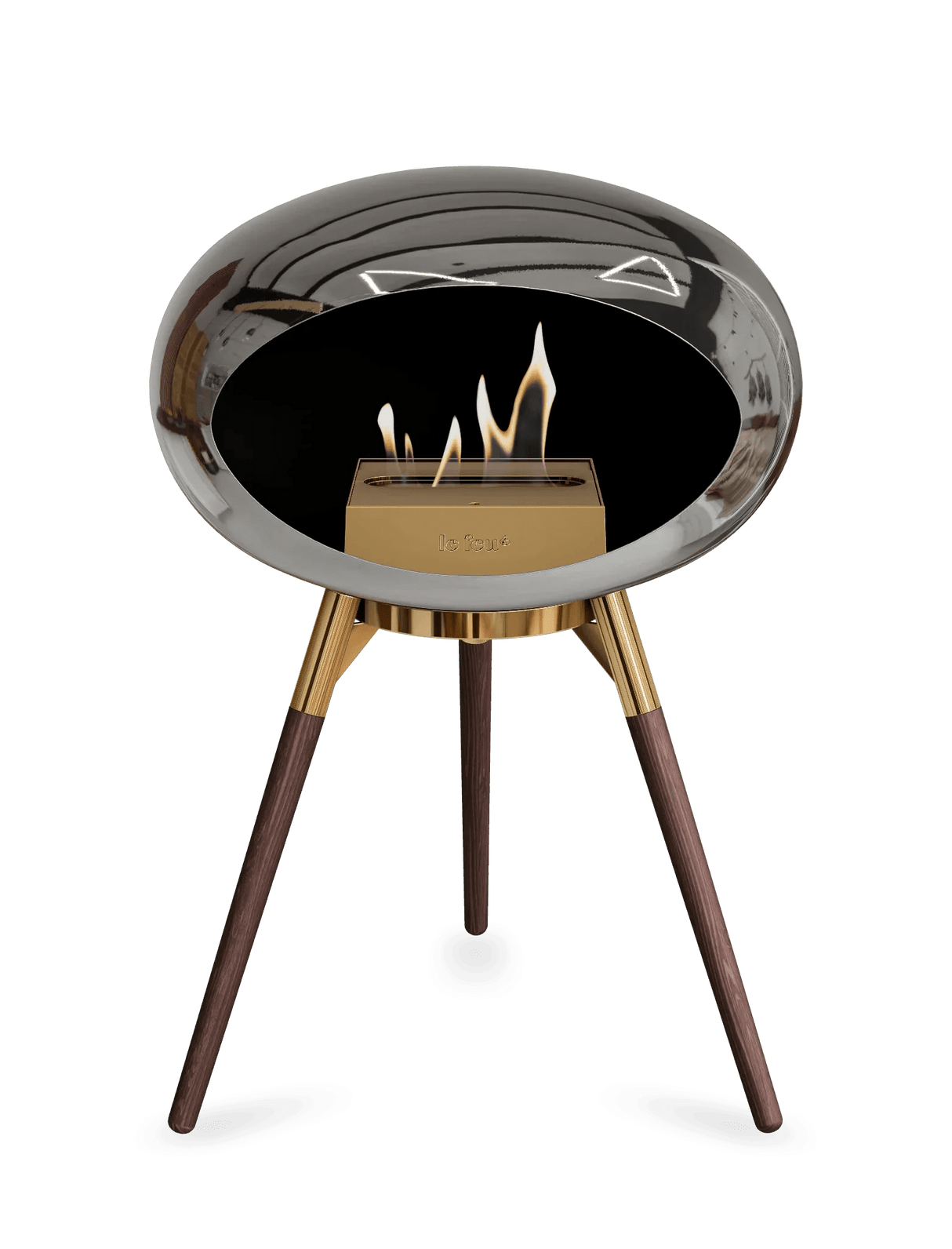 Le Feu - Dome Chromed Silver Ground Wood Low - Fireplace - Grand Alfresco