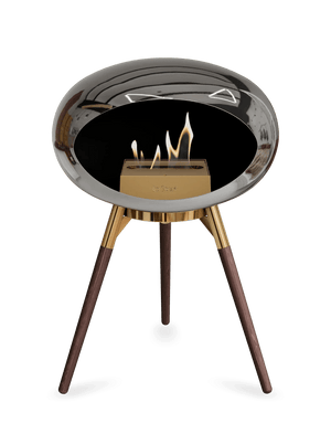 Le Feu - Dome Chromed Silver Ground Wood Low - Fireplace - Grand Alfresco