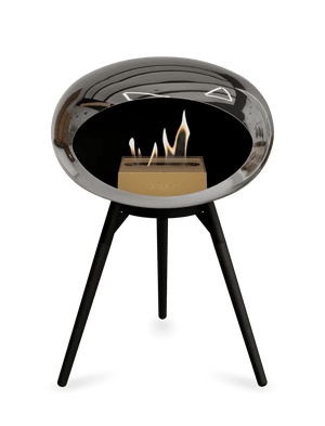 Le Feu - Dome Chromed Silver Ground Wood Low - Fireplace - Grand Alfresco