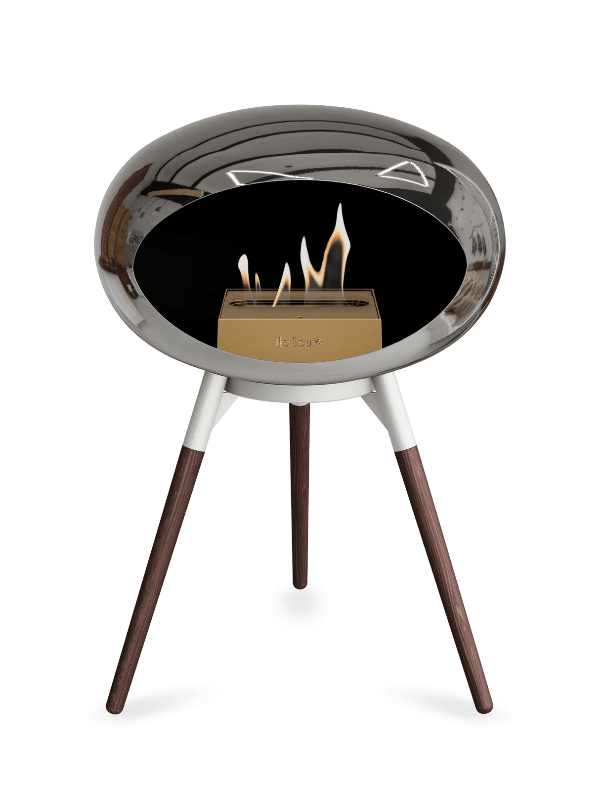 Le Feu - Dome Chromed Silver Ground Wood Low - Fireplace - Grand Alfresco