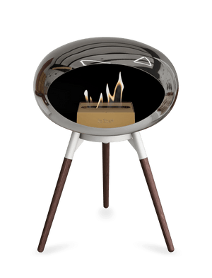 Le Feu - Dome Chromed Silver Ground Wood Low - Fireplace - Grand Alfresco