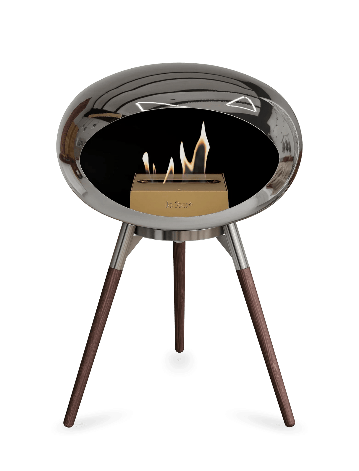 Le Feu - Dome Chromed Silver Ground Wood Low - Fireplace - Grand Alfresco