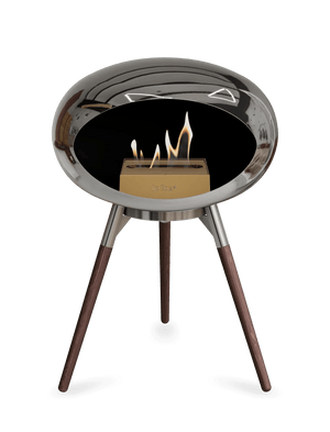 Le Feu - Dome Chromed Silver Ground Wood Low - Fireplace - Grand Alfresco