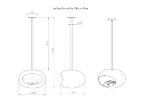 Le Feu - Dome Mocca Sky Indoor/Outdoor - Fireplace - Grand Alfresco