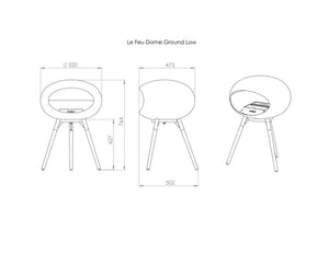 Le Feu - Dome Nickel Ground Wood Low - Fireplace - Grand Alfresco