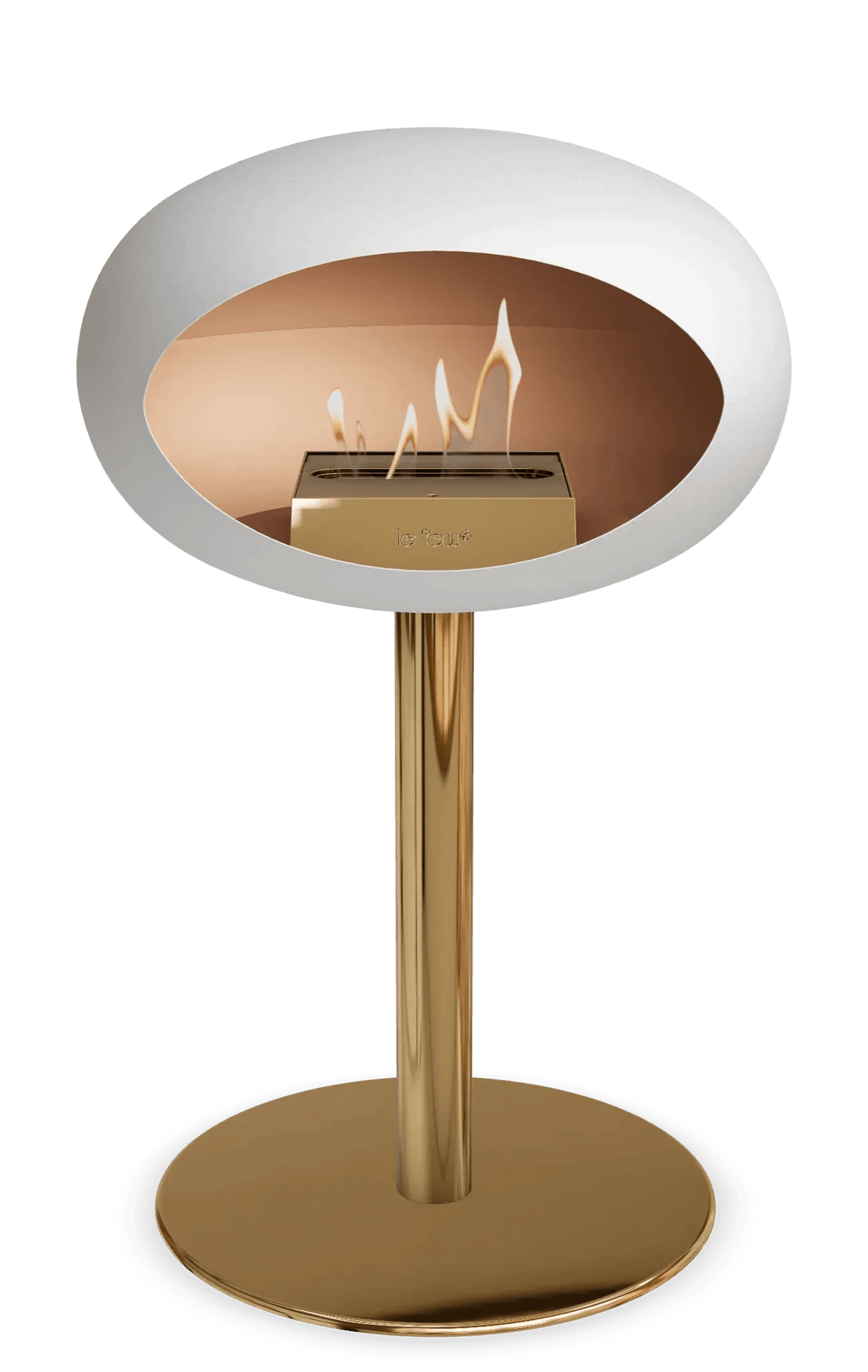 Le Feu - Dome White Ground Steel Low Pole - Fireplace - Grand Alfresco