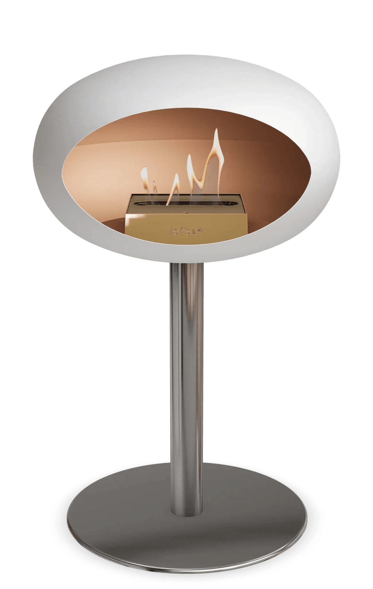 Le Feu - Dome White Ground Steel Low Pole - Fireplace - Grand Alfresco