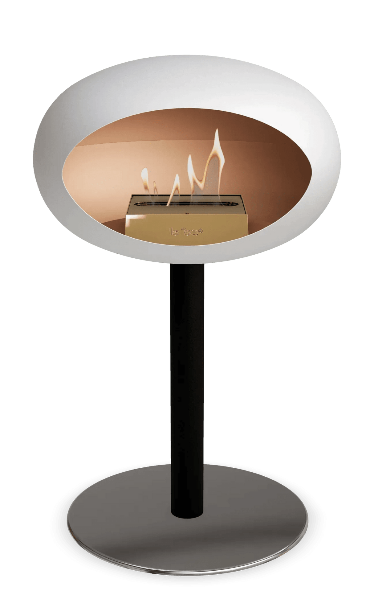 Le Feu - Dome White Ground Steel Low Pole - Fireplace - Grand Alfresco