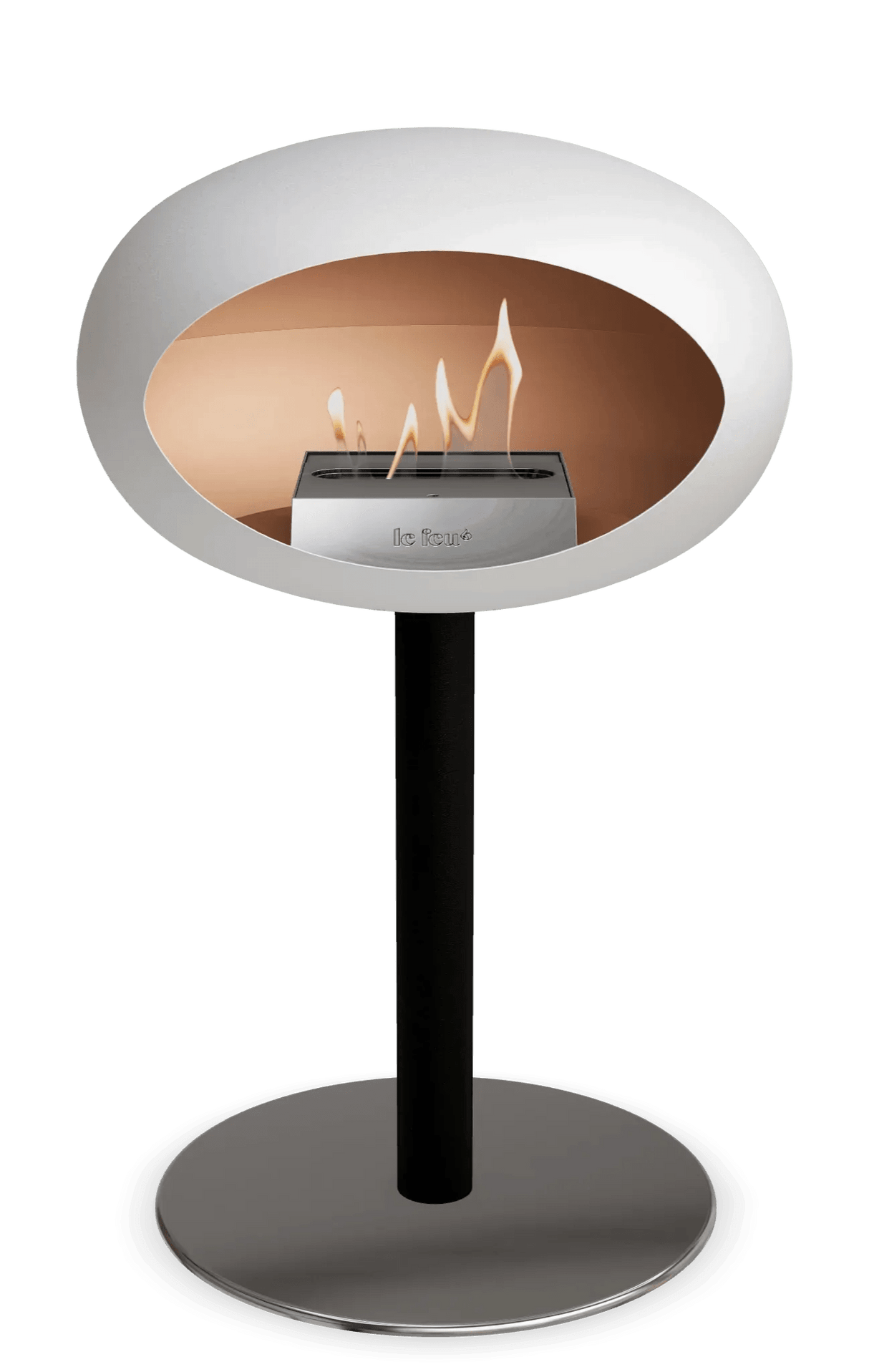 Le Feu - Dome White Ground Steel Low Pole - Fireplace - Grand Alfresco