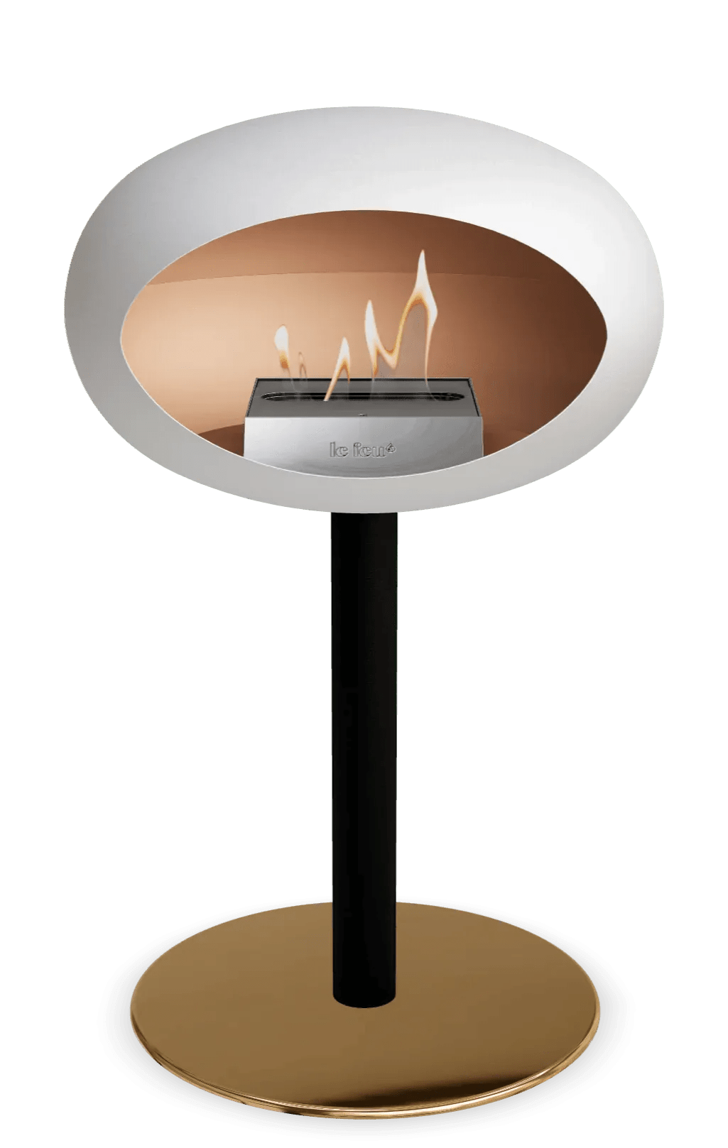 Le Feu - Dome White Ground Steel Low Pole - Fireplace - Grand Alfresco