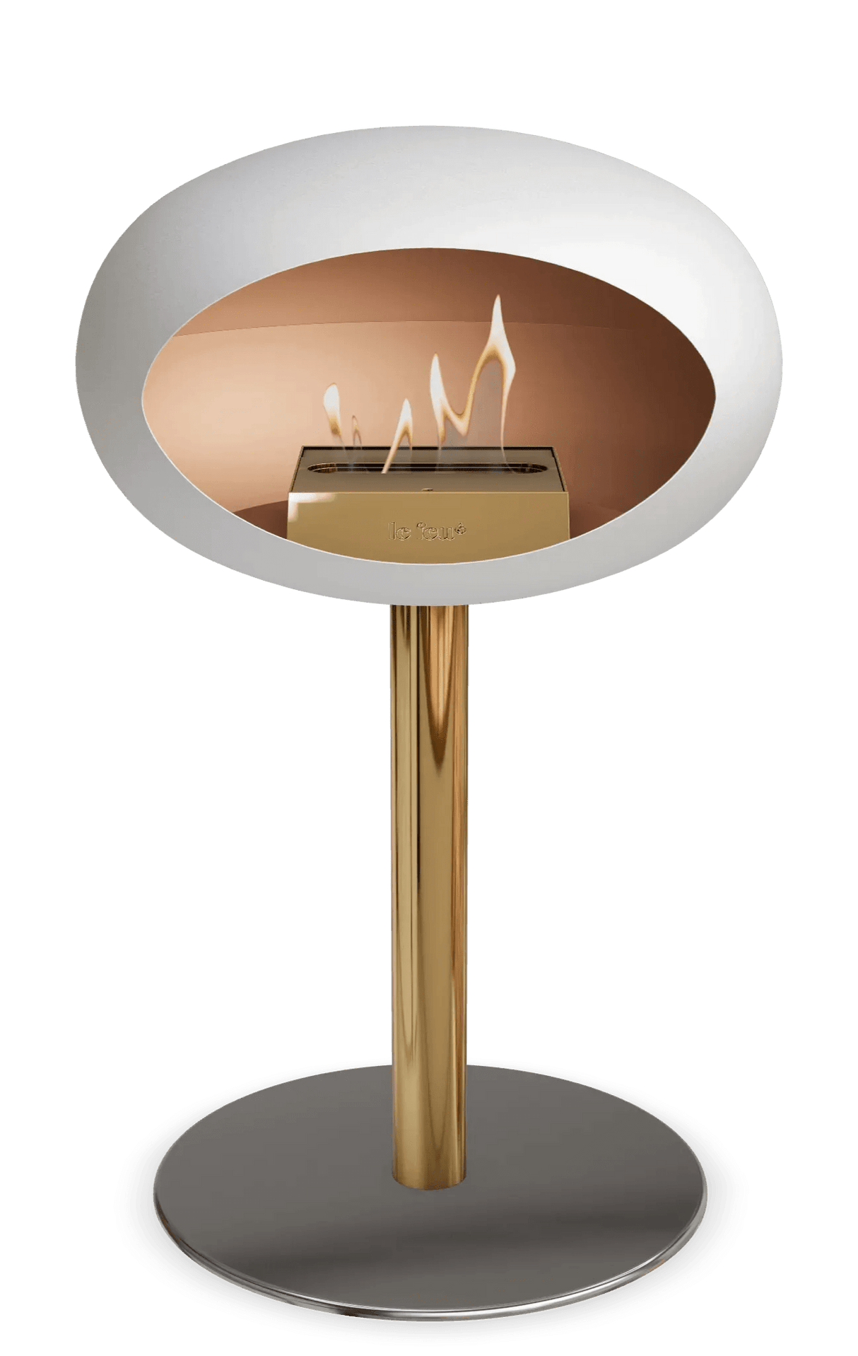 Le Feu - Dome White Ground Steel Low Pole - Fireplace - Grand Alfresco