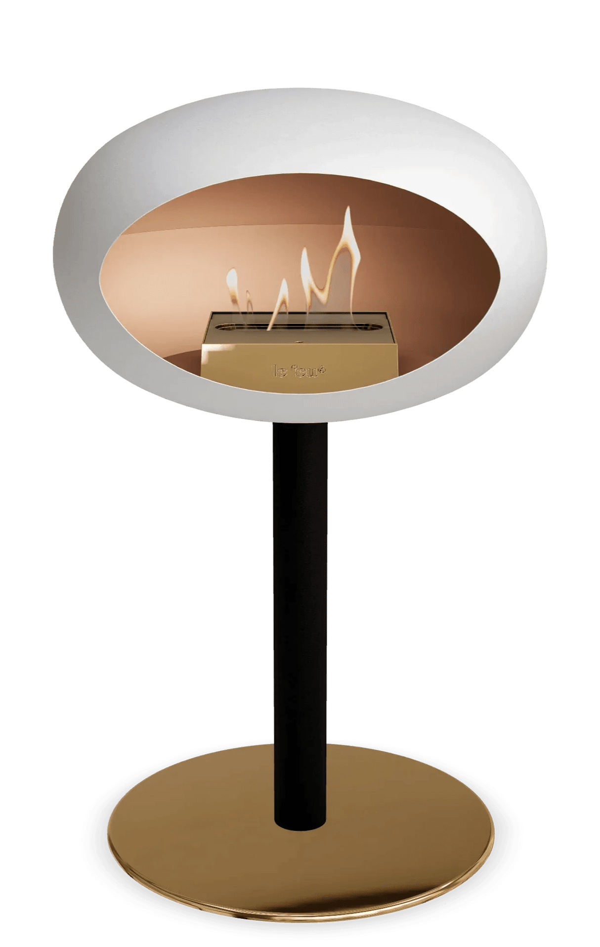 Le Feu - Dome White Ground Steel Low Pole - Fireplace - Grand Alfresco