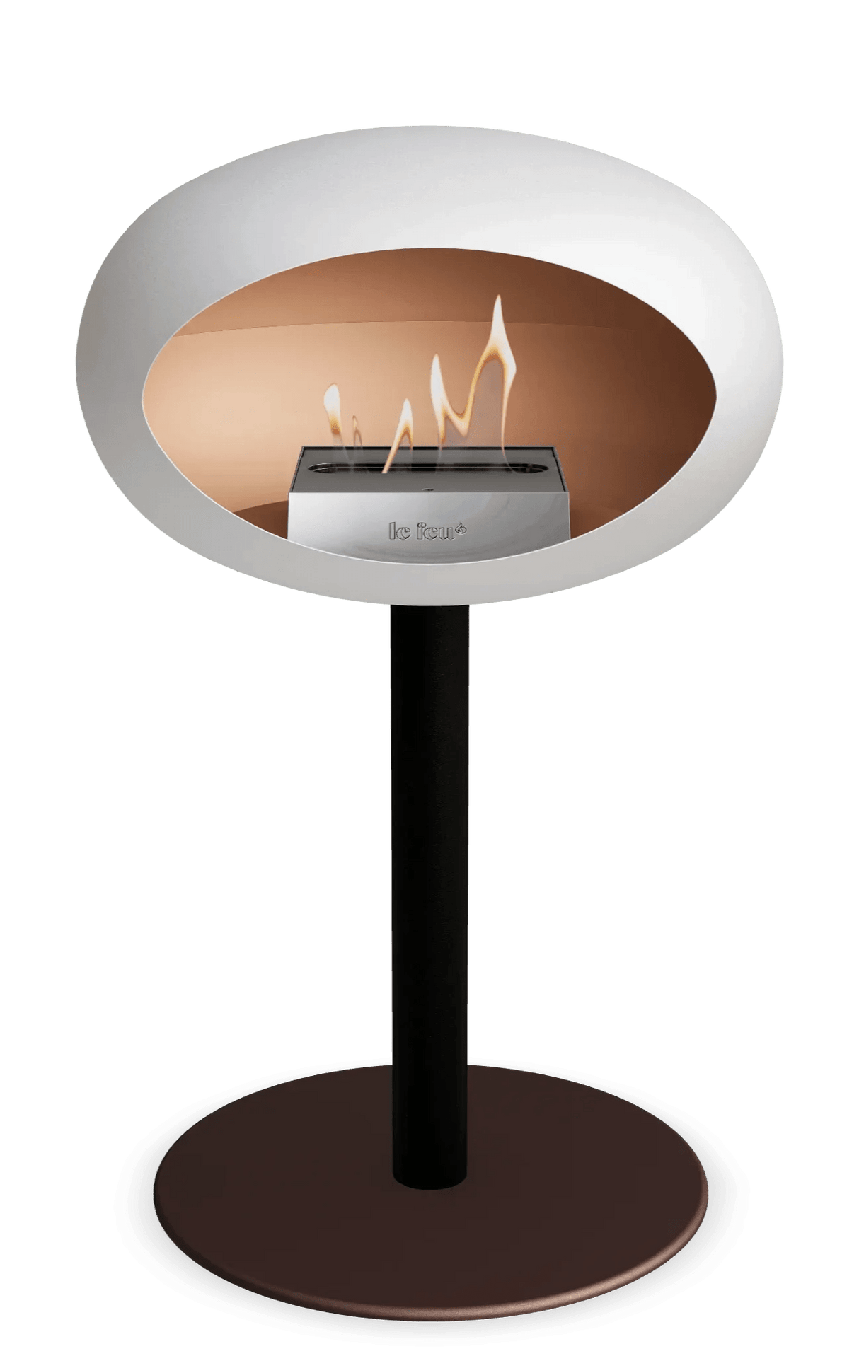 Le Feu - Dome White Ground Steel Low Pole - Fireplace - Grand Alfresco