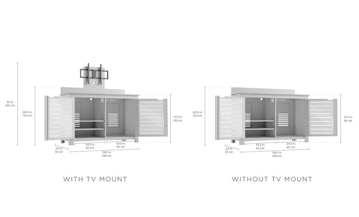 Ledge Lounger Mainstay Bar Credenza Without TV Mount - Grand Alfresco