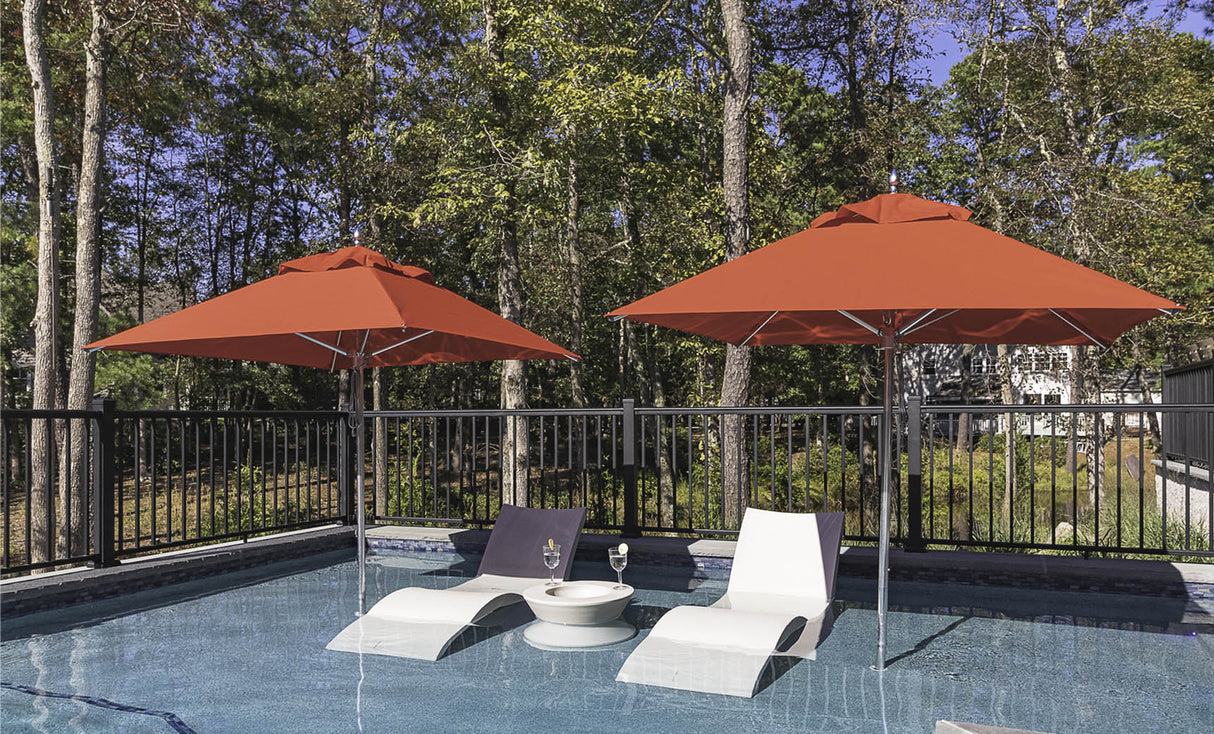 Ledge Lounger Premier Aluminum Umbrella - 10' Square Pulley - Grand Alfresco