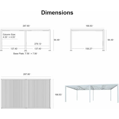 Louvered Pergola Modern White Pergola with Adjustable Roof for Deck Backyard Garden — product view 59