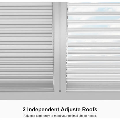 Louvered Pergola Modern White Pergola with Adjustable Roof for Deck Backyard Garden — product view 8