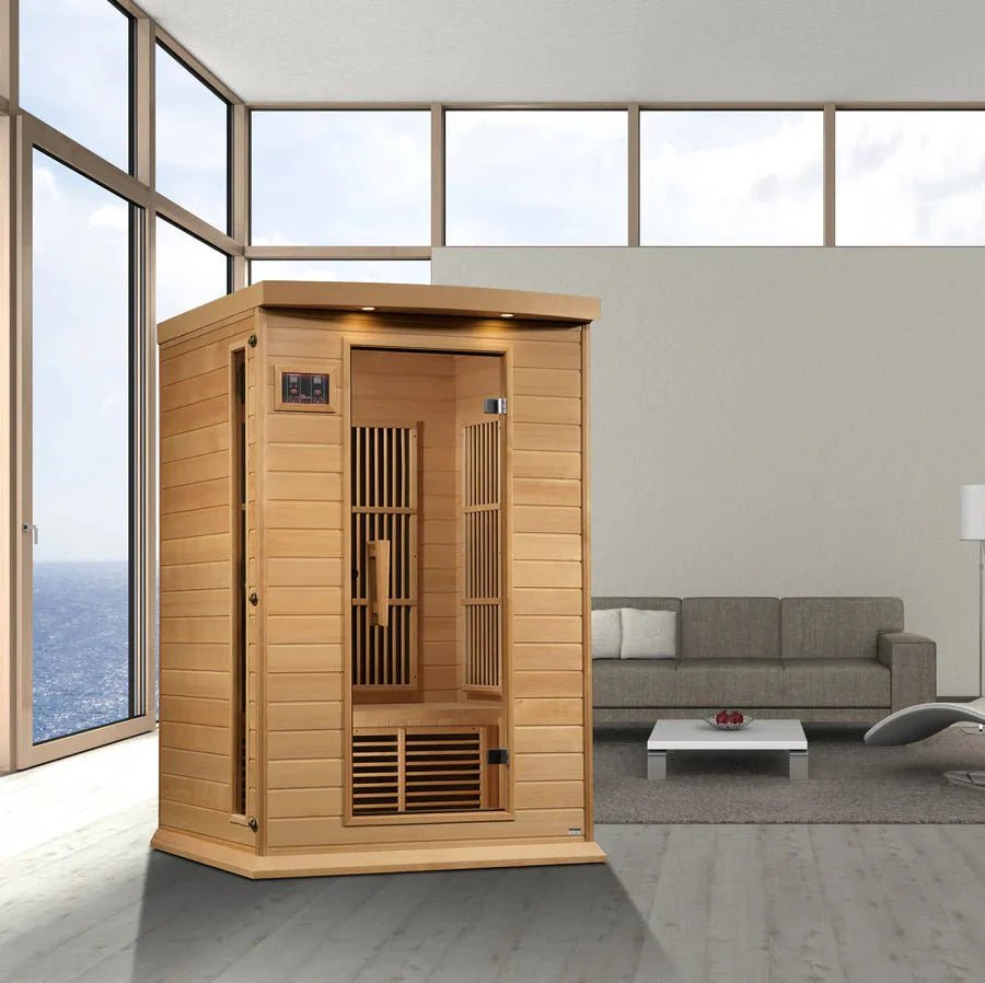 Maxxus 2 Person Near Zero EMF FAR Infrared Sauna - Canadian Hemlock - Grand Alfresco