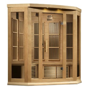 Maxxus 3 Person Corner Near Zero EMF FAR Infrared Sauna - Grand Alfresco