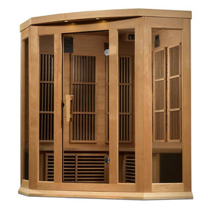 Maxxus 3 Person Corner Near Zero EMF FAR Infrared Sauna - Grand Alfresco