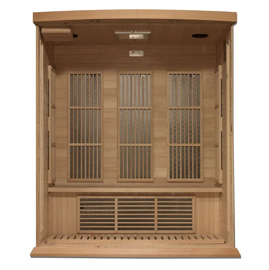 Maxxus 3 Person Near Zero EMF FAR Infrared Sauna - Canadian Hemlock - Grand Alfresco