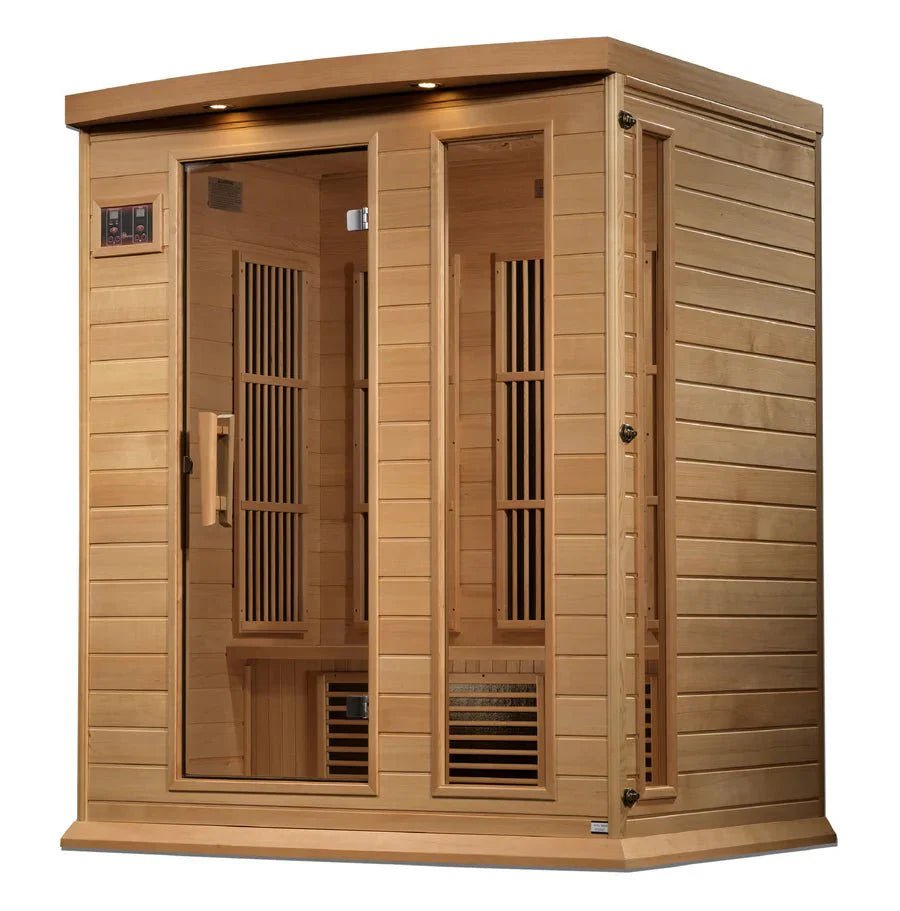 Maxxus 3 Person Near Zero EMF FAR Infrared Sauna - Canadian Hemlock - Grand Alfresco