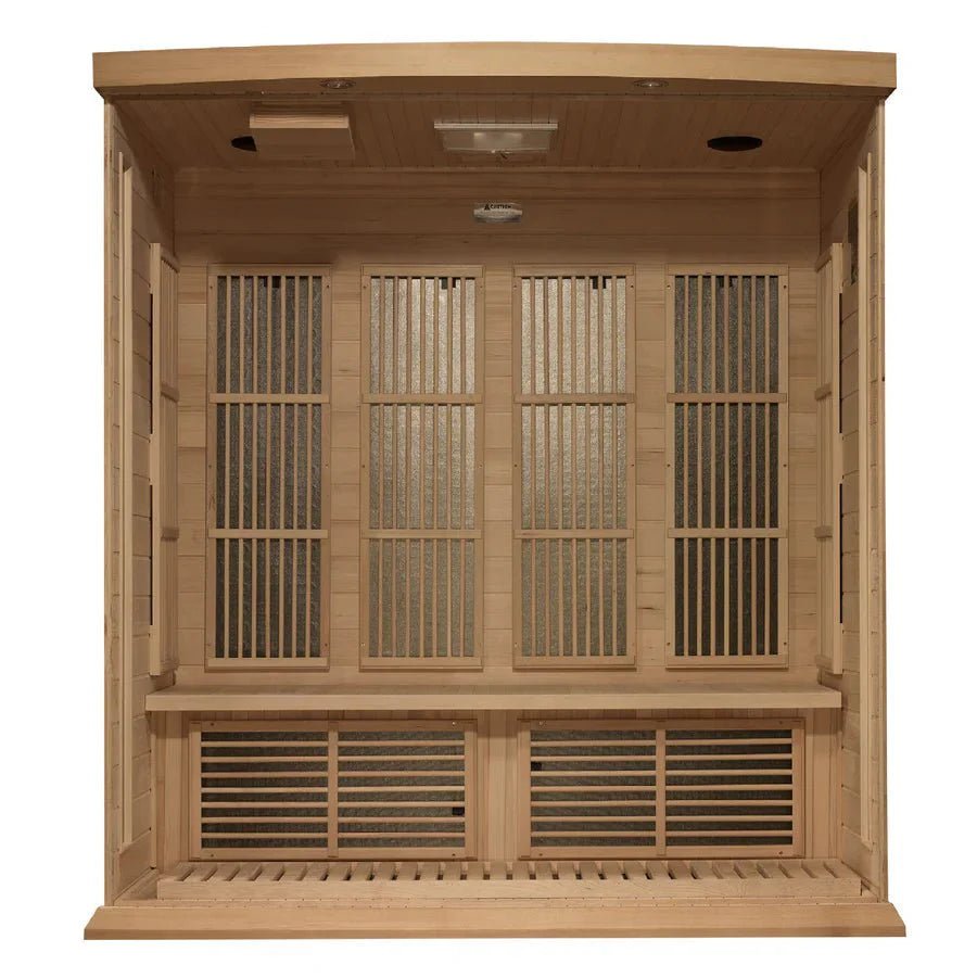 Maxxus 4 Person Near Zero EMF FAR Infrared Sauna - Canadian Hemlock - Grand Alfresco