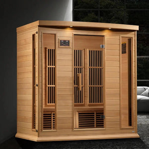 Maxxus 4 Person Near Zero EMF FAR Infrared Sauna - Canadian Hemlock - Grand Alfresco