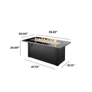 Monte Carlo Linear Gas Fire Pit Table - Grand Alfresco