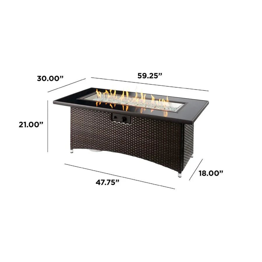 Montego Linear Gas Fire Pit Table - Grand Alfresco