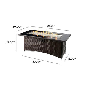 Montego Linear Gas Fire Pit Table - Grand Alfresco