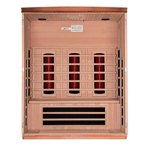 New 2023 Model Lugano 3 Person Full Spectrum Infrared Sauna - Canadian Hemlock - Grand Alfresco