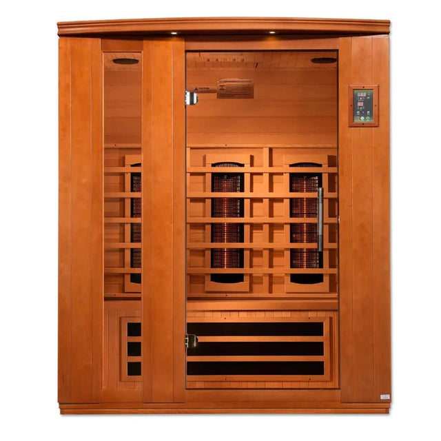 New 2023 Model Lugano 3 Person Full Spectrum Infrared Sauna - Canadian Hemlock - Grand Alfresco