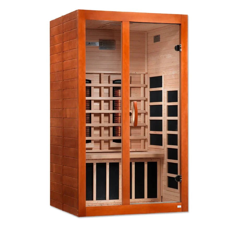 New 2023 Model Santiago 2 Person Full Spectrum Infrared Sauna - Canadian Hemlock - Grand Alfresco