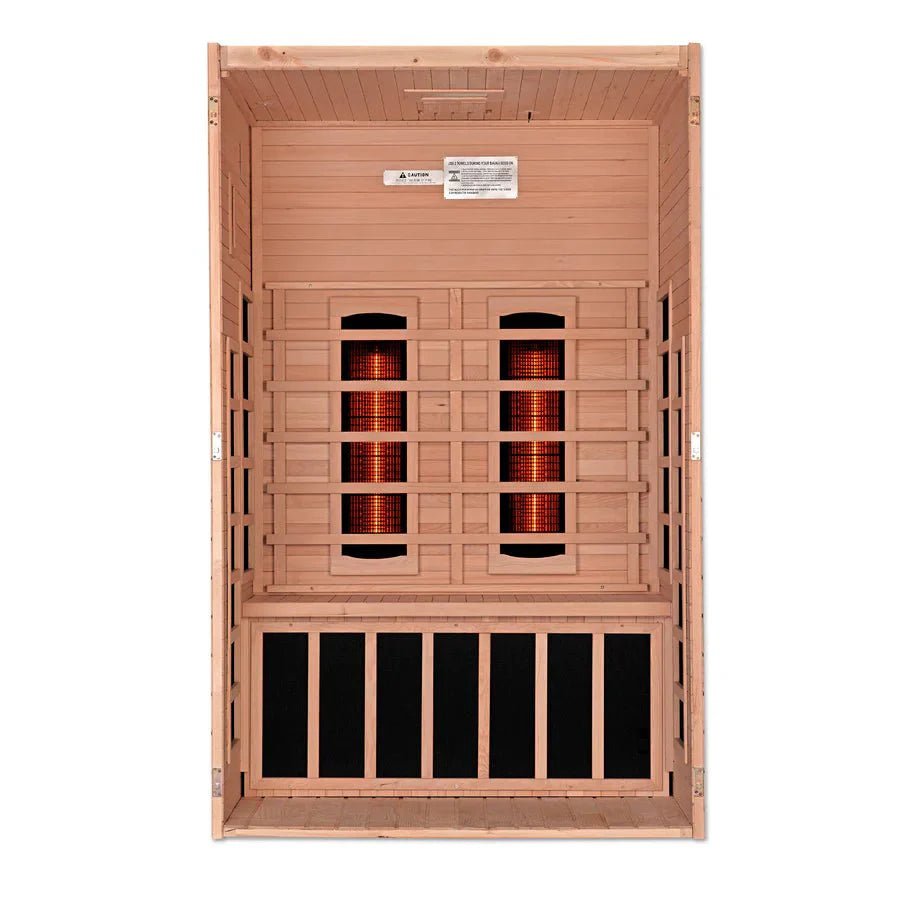 New 2023 Model Santiago 2 Person Full Spectrum Infrared Sauna - Canadian Hemlock - Grand Alfresco