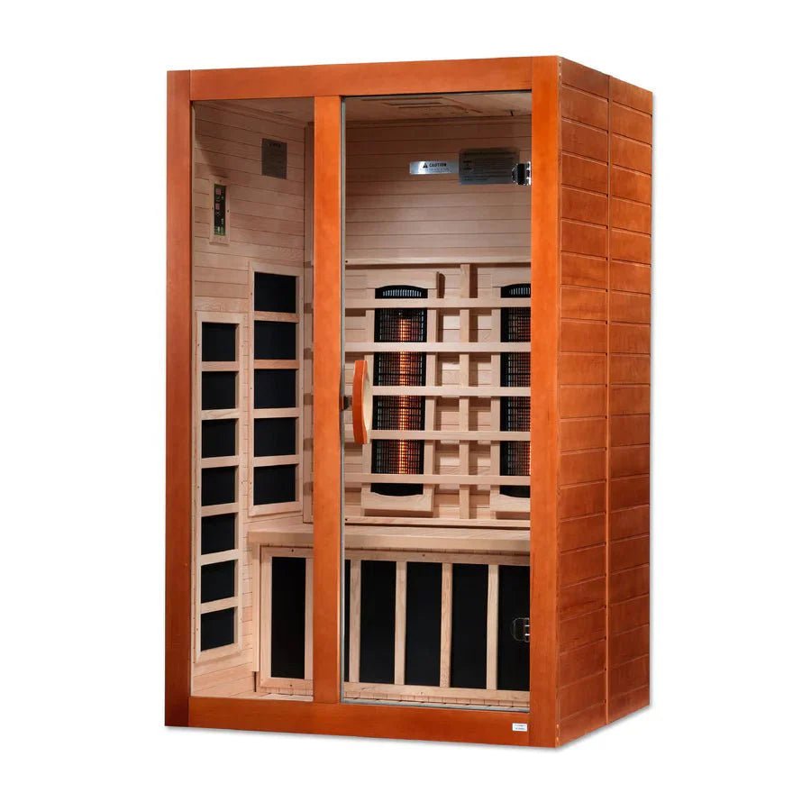 New 2023 Model Santiago 2 Person Full Spectrum Infrared Sauna - Canadian Hemlock - Grand Alfresco