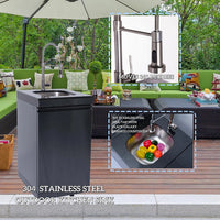 Outdoor Kitchen Island Gas Grill System 4 Burner BBQ Island with Rotisserie Kit, Integrated Sink, Wine Cooler & Granite Countertop — product view 20