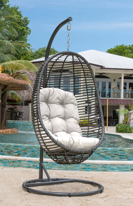 Panama Jack Graphite 2 - Piece Hanging Chair with Cushion - Grand Alfresco