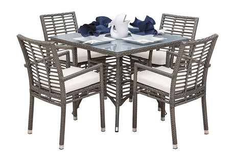 Panama Jack Graphite 5 - Piece Armchair Dining Set with Cushions - Grand Alfresco