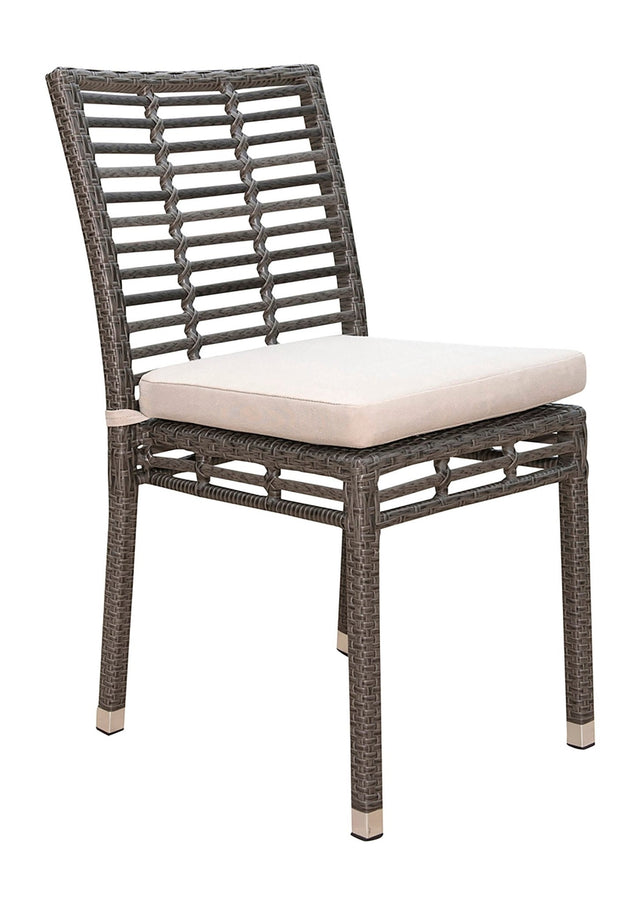 Panama Jack Graphite Stackable Side Chair with Cushion - Grand Alfresco