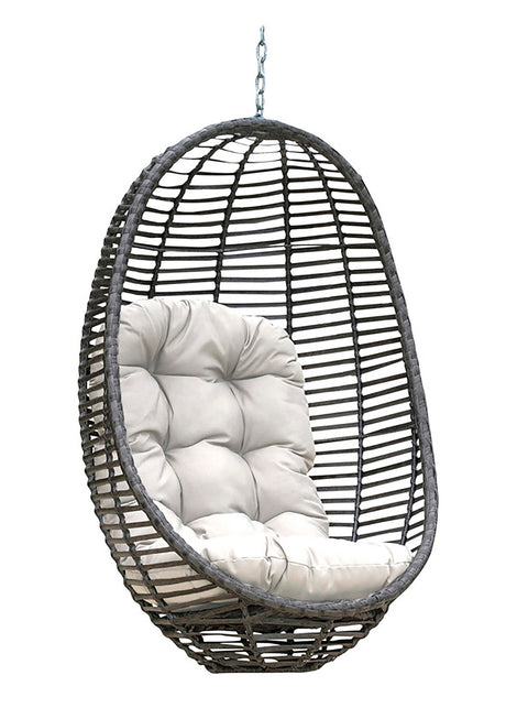 Panama Jack Graphite Woven Hanging Chair with Cushion - Grand Alfresco