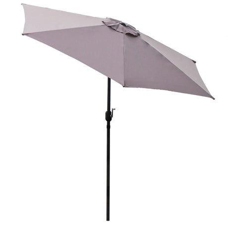 Panama Jack Grey 9 Ft Alum Patio Umbrella W/Crank - Grand Alfresco