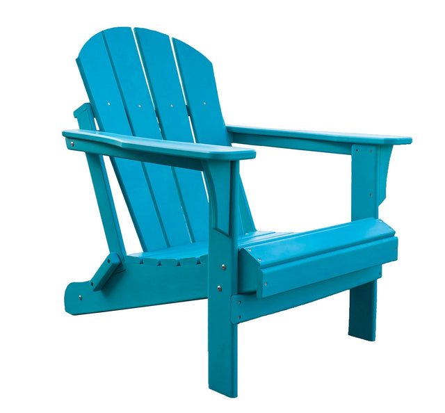 Panama Jack Polyresin Folding Teal Adirondack Chair - Grand Alfresco