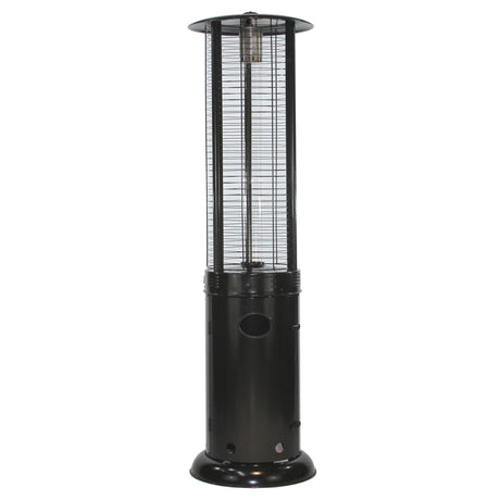 RADtec 80" Ellipse Flame Propane Patio Heater - Black with Clear Glass (41,000 BTU) - Grand Alfresco