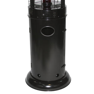 RADtec 80" Ellipse Flame Propane Patio Heater - Black with Ruby Glass (41,000 BTU) - Grand Alfresco